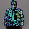 🌈 Men’s Reflective Circuit Windbreaker – Geometric Hip Hop Street Jacket ⚡🧥